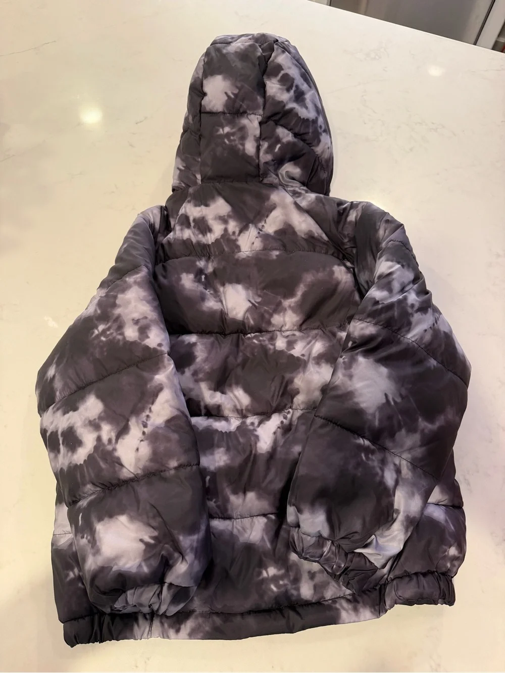 Zara Kids Puffer Jacket in Black and Gray Tie-Dye - BRAND NEW WITH TAGS -Size 10